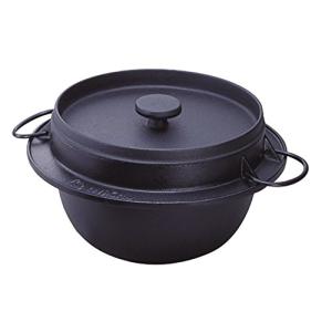 岩鋳 Iwachu ごはん鍋 5合炊 黒 内面ホーロー加工 IH対応 南部鉄器