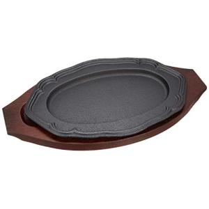 遠藤商事 トキワステーキ皿 314 花型 外寸300×210mm内寸225×135×H11mm木台370×208mm 鉄製 PTK09の商品画像