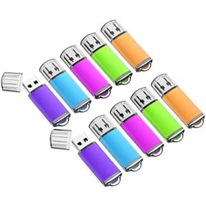 KOOTION USBメモリ 16GB 10個セットUSB2.0 USBフラッシュメモリー キャップ式 ストラップホール付き フラッシュドライブ （五色の商品画像