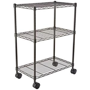 Amazonベーシック 3段スチールラック キャスター付き 耐荷重68kg 幅 