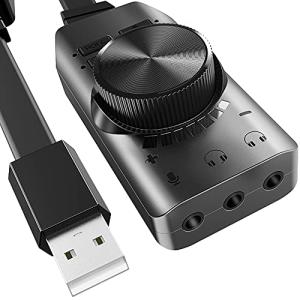 Bengoo サウンドカード 外付け USB オーディオ 変換アダプタ 3.5mm ミニ ジャック ヘッドホンマイク端子 PS4，MacBook，Mの商品画像
