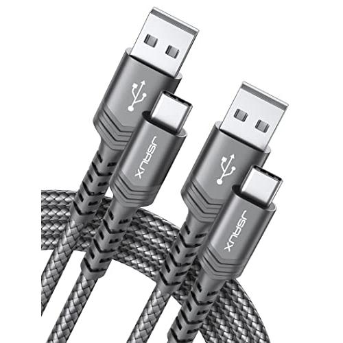 JSAUX USB Cケーブル【1M+2M 2本セット】急速充電 ナイロン編組 Samsung Ga...