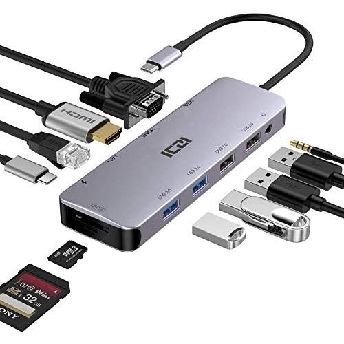 ICZI USB C ハブ 11-in-1， Type C ハブHDMI 変換アダプタ　ドッキングス...