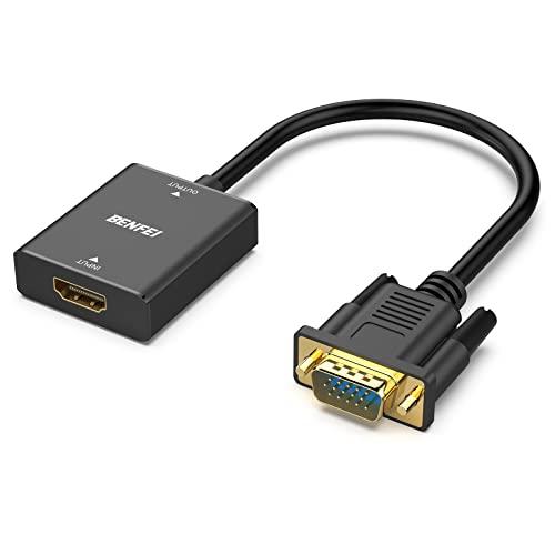 BENFEI HDMI-VGA、HDMI（メス）-VGA（オス）アダプタ（逆方向に非対応）、3.5m...
