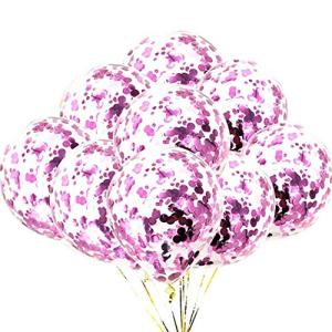 Skingwa パーティー コンフェッティ グリッター バルーン ラテックス バルーン 誕生日 結婚 デコレーション用 100ピース ピンク