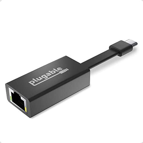 Plugable USB-C 有線 LAN アダプター フラットケーブル付き USB Type-C、...