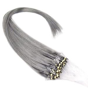 ALISY 人毛 ring loop hair チップエクステ レミーエクステ カラー ウィッグ エクステンション 50本 (16inch， greyの商品画像