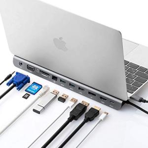 サンワダイレクト USB Type Cドッキングステーション 11in1 PD100W/USB×3/HDMI/LAN/DisplayPortの商品画像