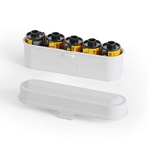 KODAK フィルムケース - 35mmフィルム5ロール用 - コンパクトレトロスチールケース フィルムロールの分類と保護に (白い) …の商品画像