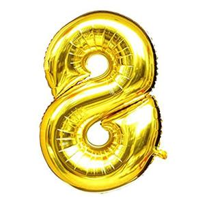 風船 バルーン ゴールデン 飾り付け 数字8 ナンバー 32インチ 大きい 誕生日 ハッピーバースデー 記念日 パーティー