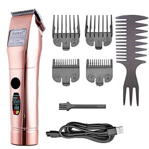 KEMEI 電動バリカン プロフェッショナル LCDディスプレイ 剃り長さ 五段階微調節可 業務用 家庭用 刃水洗い可