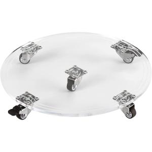 EDCOMES 植木鉢台 鉢置台 花台 アクリル製鉢置台 キャスター付き ストッパー機能付 ラウンド 直径26-36センチ， （1個） 透明色， 荷重量のの商品画像