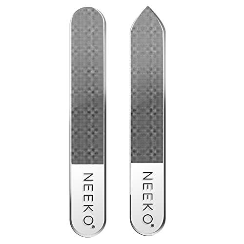 NEEKO 爪やすり２点セット 爪磨き ネイルケア 最新ナノデザイン ツヤ出し ガラス製爪磨き 5秒...