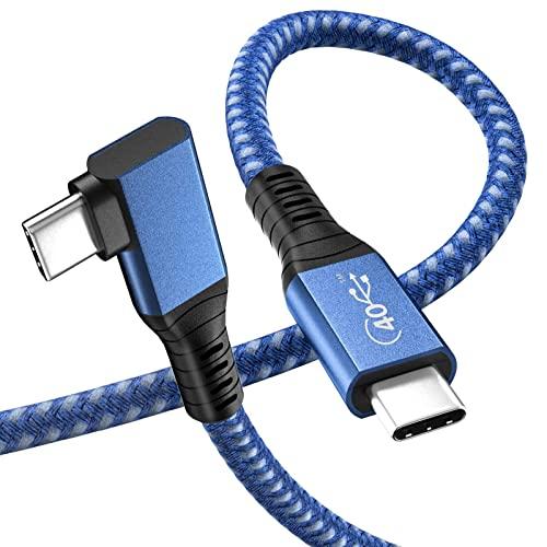 USB4 ケーブル (1m， L字) SLEIJAOOE thunderbolt 4 対応 USB-...