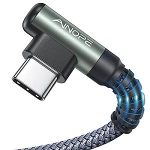AINOPE USB C ケーブル タイプC 2M 2本セット USBケーブル USB A-C ケーブル 急速充電 l字 PD対応 60W/3A ナイ｜0312