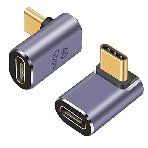 Poyiccot USB-C L字 変換アダプタ、USB C L字 アダプタ、40Gbps USB ...
