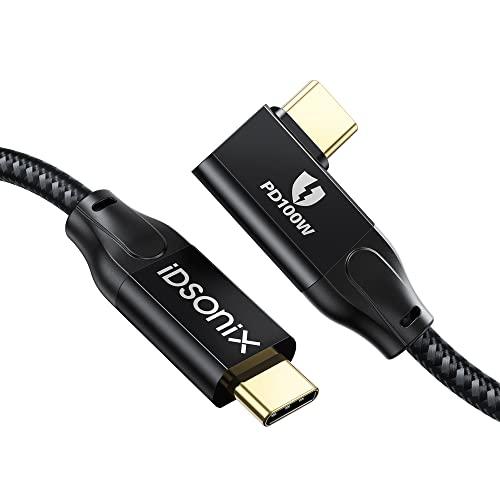 USB Type-C ケーブル(1m、L字型) iDsonix100W PD急速充電 USB3.2 ...