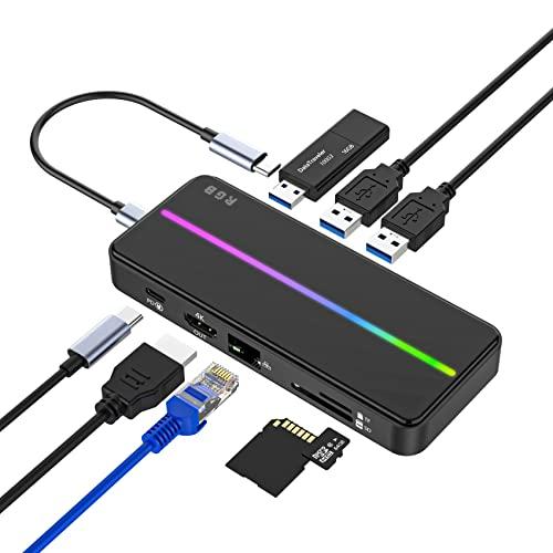 Mirabox USB C ハブ 8-in-1ドッキングステーション Type C HDMI 4K3...