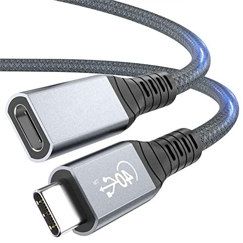 USB4 延長ケーブル (0.5m， グレー) SLEIJAOOE【40Gbps高速データ転送 10...