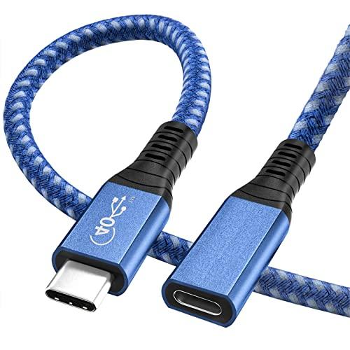 USB4 延長ケーブル (0.5m， ブルー) SLEIJAOOE【40Gbps高速データ転送 10...