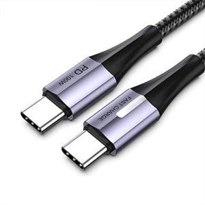 SMPURF USB C to Type C ケーブル 1m 100W/5A PD3.0対応 超急速充電 E-markerチップ内蔵 LEDライト付き｜0312