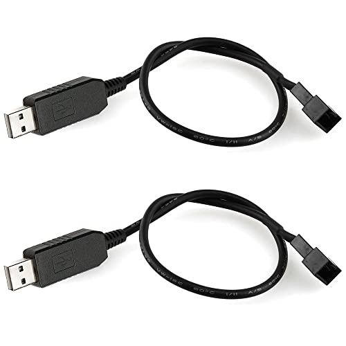 KILIGEN フルスピード 12V 昇圧 USB から 3 ピンおよび 4 ピン PC ファンスリ...