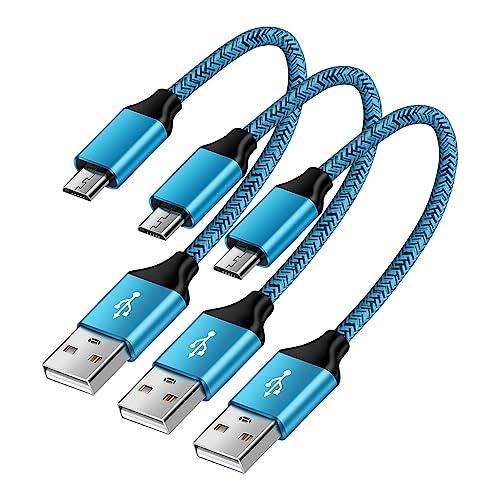 Micro USB ケーブル 【3本組&amp;0.5M】 マイクロusbケーブル アンドロイド充電ケーブル...