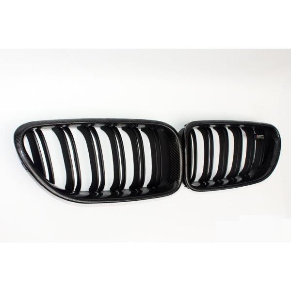 BMW F06 F12 F13 M6　リアルカーボン製 フロントグリル 　ダブルバー 左右セット 送...