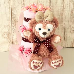●出産祝いに大人気！シェリーメイ豪華パペットおむつケーキ 女の子 おむつケーキ 出産祝い シェリーメイ ダッフィー ディズニー
