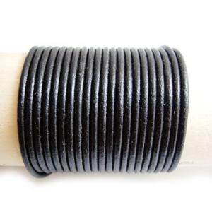 皮ひも(革ひも)太1.2mm/ブラック(細タイプ)の詳細画像1