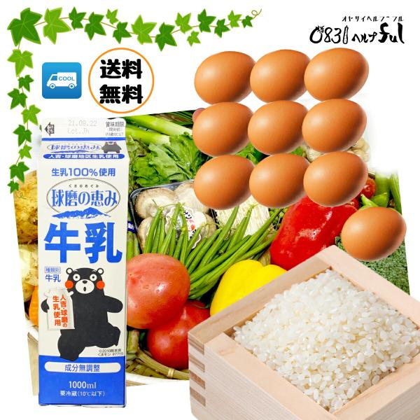 【選べる野菜セット】野菜と果物12品以上 +お米 卵 乳製品  九州の市場から新鮮野菜をお届けします...