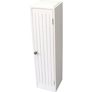 オスマック トイレ収納 ホワイト 約幅15×奥行17×高さ60.5cm (ツマミ含む)の商品画像