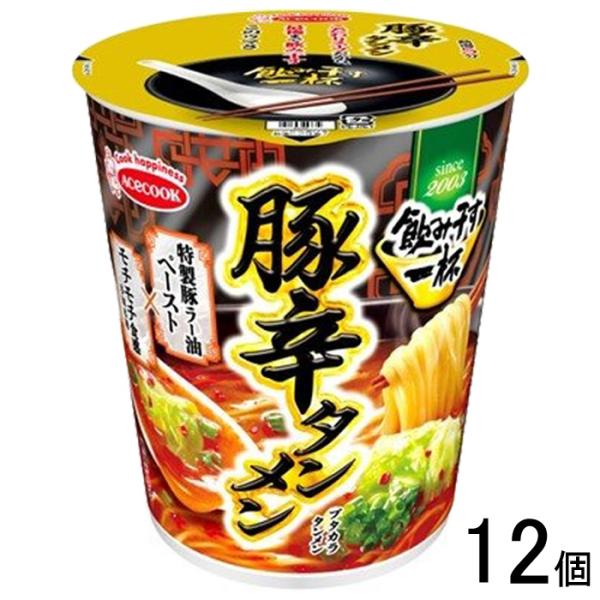 エースコック タテ型 飲み干す一杯 豚辛タンメン 66g×12個入 ／食品