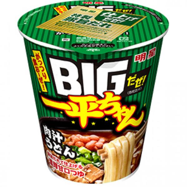 明星 BIGだぜ！ 一平ちゃん 肉汁うどん 93g×12個入 ビッグ ／食品