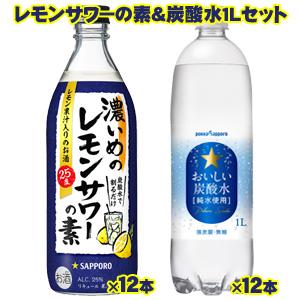 サッポロ 濃いめのレモンサワーの素 瓶 500ml 12本 おいしい炭酸水 Pet 1l 12本のセット お酒 B100 Set2 オーナインショップ ヤフー店 通販 Yahoo ショッピング
