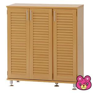 【新品・送料無料】ルーバーシューズボックス　ワイド 　ナチュラル ルーバーシューズボックス ワイド ナチュラル ／インテリア：不二貿易