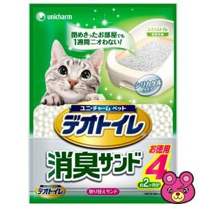 ユニチャーム 1週間消臭・抗菌デオトイレ 取り替え専用 消臭サンド 袋4L×6個入／ケース／ペット／HK｜09shop