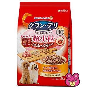 ユニチャーム グランデリ ふっくら仕立て 食べやすい超小粒 全成長段階用 1.7kg×4個入 ／ペッ...