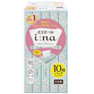 大王製紙 エリエール i：na（イーナ）ソフトパックティシュー 150組 10個パック×10個入 ／...