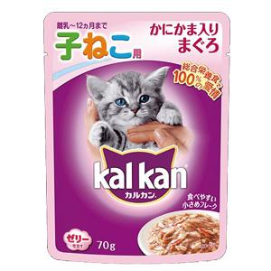 マースジャパンリミテッド カルカン パウチ 離乳〜12ヵ月までの子ねこ用 かにかま入りまぐろ 70g×160袋入 ／ペット／HK｜09shop