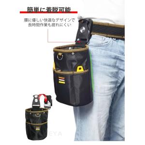 腰袋 釘袋 2段 バネ式開閉 着脱式工具ホルダ...の詳細画像5
