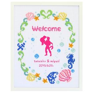 オリムパス製絲 クロスステッチ 刺しゅうキット ディズニー ウェルカムボード リトルマーメイド 白 7469の商品画像