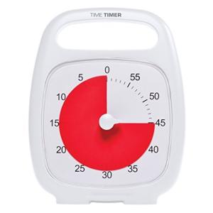 【正規品】 TIME TIMER タイムタイマー 60分 プラス ハンドル付き ホワイト TTP7-WHT-W 時間管理の商品画像