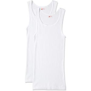 [ヘインズ] タンクトップ (2枚組) 綿100% 柔らかい 肌触り リブ編み 動きやすい 赤パック 2P Aシャツ HM2-K701 メンズ ホワイトの商品画像