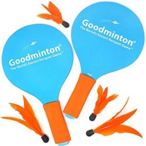 グッドミントン (Goodminton) バドミントン パドルゲーム (羽 4個 ラケット 2本 メッシュバッグ セット) 屋外 軽量 おもちの商品画像