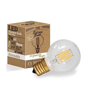 E17 調光器対応 エジソンバルブ LED電球 (ミニGLOBEクリア) 電球色 3W