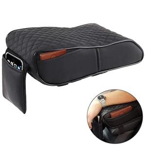 アームレスト 車 カーアームレスト コンソール 記憶クッション アームレストパッド 高品質レザー 防水 耐用 肘置き 手置きクッション 小物入れ コンの商品画像