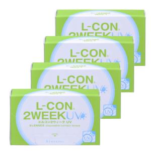 コンタクト 4箱セット エルコン 2ウィーク UV 1箱6枚 2週間交換 L-con 2week UV加工 ツーウィーク クリア コンタクトレンズ LCON｜1-d-royal