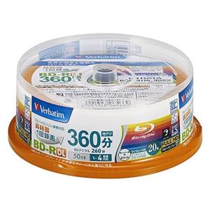 Verbatim バーベイタム 1回録画用 ブルーレイディスク BD-R DL 50GB 20枚 ホワイトプリンタブル 片面2層 1-4倍速｜10001