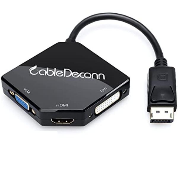 CableDeconn DisplayPort HDMI VGA DVI 変換 アダプター 最大解像...